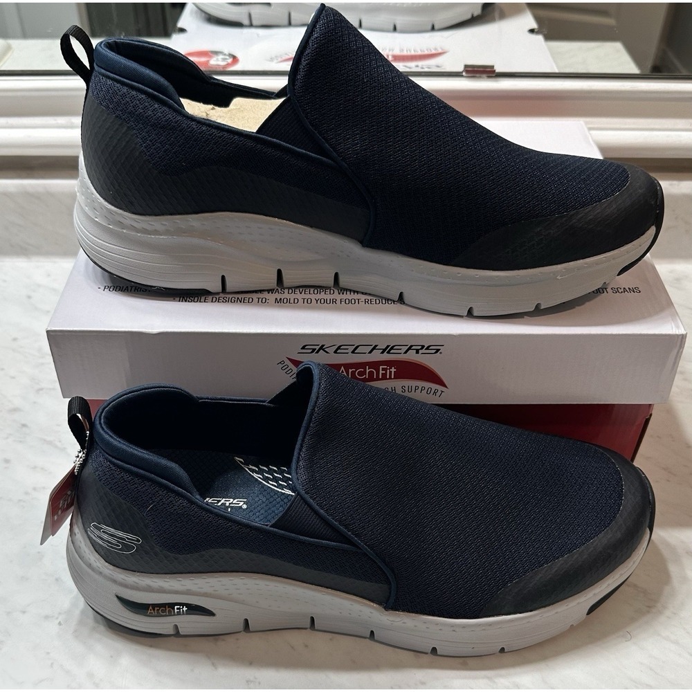 Skechers Arch Fit Banlin Slip-On Sneakers Navy Men's 15 Extra Wide New